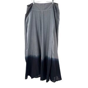 Long‎ Tall Sally Dip-Dye Gray & Black Maxi Skirt ruffle petticoat size 14
